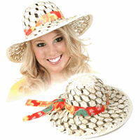 Bellatio Caribische stro hoed voor dames