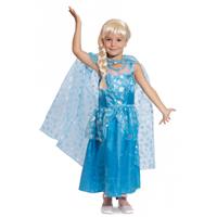 Blauwe prinsessenjurk met cape voor meisjes
