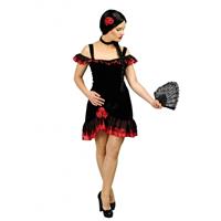 Bellatio Spaanse flamenco jurk incl. accessoires Zwart