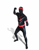Morphsuits Originele morphsuit ninja (145-160 cm) Zwart