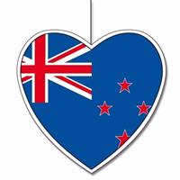Decoratie hart Nieuw Zeeland 14 cm