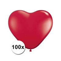 Bellatio Hartjes ballonnen rood 15 cm 100 stuks
