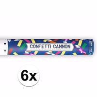 Bellatio 6x Confetti kanon metallic kleuren mix cm