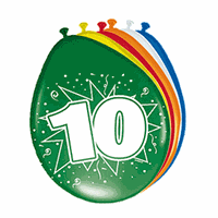 Folat Ballonnen 10 jaar van 30 cm