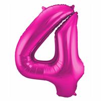 Cijfer 4 ballon roze cm