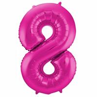 Cijfer 8 ballon roze cm