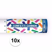 Bellatio 10x Confetti kanon kleuren mix 20 cm