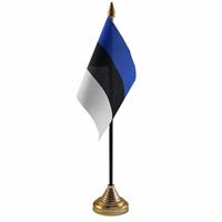 Bellatio Estland tafelvlaggetje 10 x 15 cm met standaard