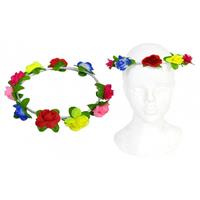 Bellatio Hippie hoofdband met bloemen