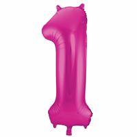 Cijfer 1 ballon roze cm
