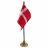 Bellatio Denemarken tafelvlaggetje 10 x 15 cm met standaard