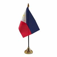 Bellatio Filipijnen tafelvlaggetje 10 x 15 cm met standaard