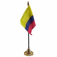 Bellatio Colombia tafelvlaggetje 10 x 15 cm met standaard