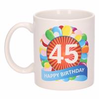 Shoppartners Verjaardag ballonnen mok / beker 45 jaar