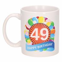 Shoppartners Verjaardag ballonnen mok / beker 49 jaar