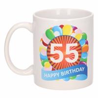 Shoppartners Verjaardag ballonnen mok / beker 55 jaar