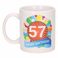 Shoppartners Verjaardag ballonnen mok / beker 57 jaar