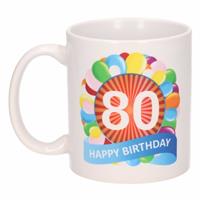Shoppartners Verjaardag ballonnen mok / beker 80 jaar