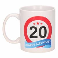 Shoppartners Verjaardag 20 jaar verkeersbord mok / beker