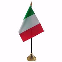 Bellatio Italie tafelvlaggetje 10 x 15 cm met standaard