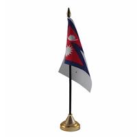Bellatio Nepal tafelvlaggetje 10 x 15 cm met standaard