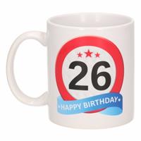 Shoppartners Verjaardag 26 jaar verkeersbord mok / beker