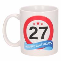 Shoppartners Verjaardag 27 jaar verkeersbord mok / beker