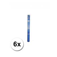 Bellatio 6 confetti shooters blauw 60 cm
