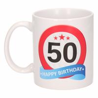 Shoppartners Verjaardag 50 jaar verkeersbord mok / beker