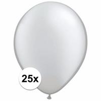 Shoppartners Metallic zilveren ballonnen 25 stuks