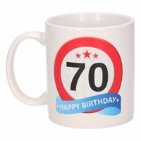 Shoppartners Verjaardag 70 jaar verkeersbord mok / beker