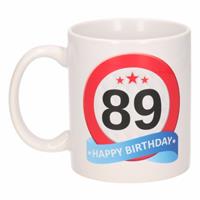 Shoppartners Verjaardag 89 jaar verkeersbord mok / beker