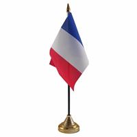 Frankrijk tafelvlaggetje 10 x 15 cm met standaard -