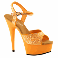 Bellatio Neon oranje glitter sandalen Caydence Oranje