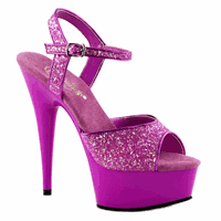 Bellatio Neon paarse glitter sandalen Caydence Paars