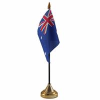 Bellatio Australie tafelvlaggetje 10 x 15 cm met standaard