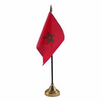 Bellatio Marokko tafelvlaggetje 10 x 15 cm met standaard