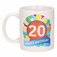 Shoppartners Verjaardag ballonnen mok / beker 20 jaar