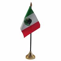 Bellatio Mexico tafelvlaggetje 10 x 15 cm met standaard
