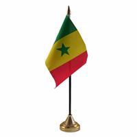 Bellatio Senegal tafelvlaggetje 10 x 15 cm met standaard