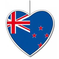 Bellatio Decoratie hart Nieuw Zeeland 30 cm Multi