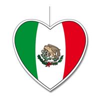 Bellatio Decoratie hart Mexico 30 cm