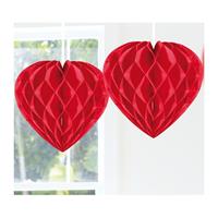 Hangdecoratie hart rood 30 cm