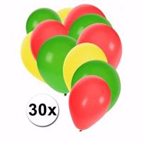 Fun & Feest party gadgets 30x Ballonnen in Ghanese kleuren