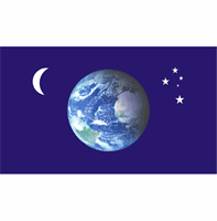 Bellatio Wereldbol vlag met maan sterren