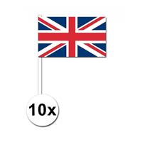Bellatio 10 zwaaivlaggetjes Verenigd Koninkrijk 12 x 24 cm