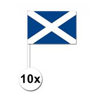 Bellatio 10 zwaaivlaggetjes Schotland 12 x 24 cm