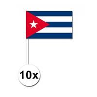 Bellatio 10 zwaaivlaggetjes Cuba 12 x 24 cm
