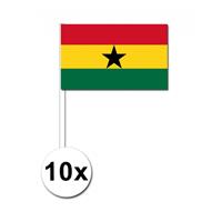 Bellatio 10 zwaaivlaggetjes Ghana 12 x 24 cm