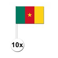 Bellatio 10 zwaaivlaggetjes Kameroen 12 x 24 cm